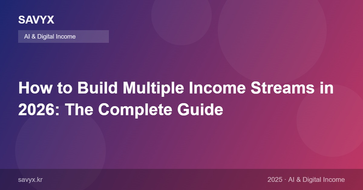 How to Build Multiple Income Streams in 2026: The Complete Guide