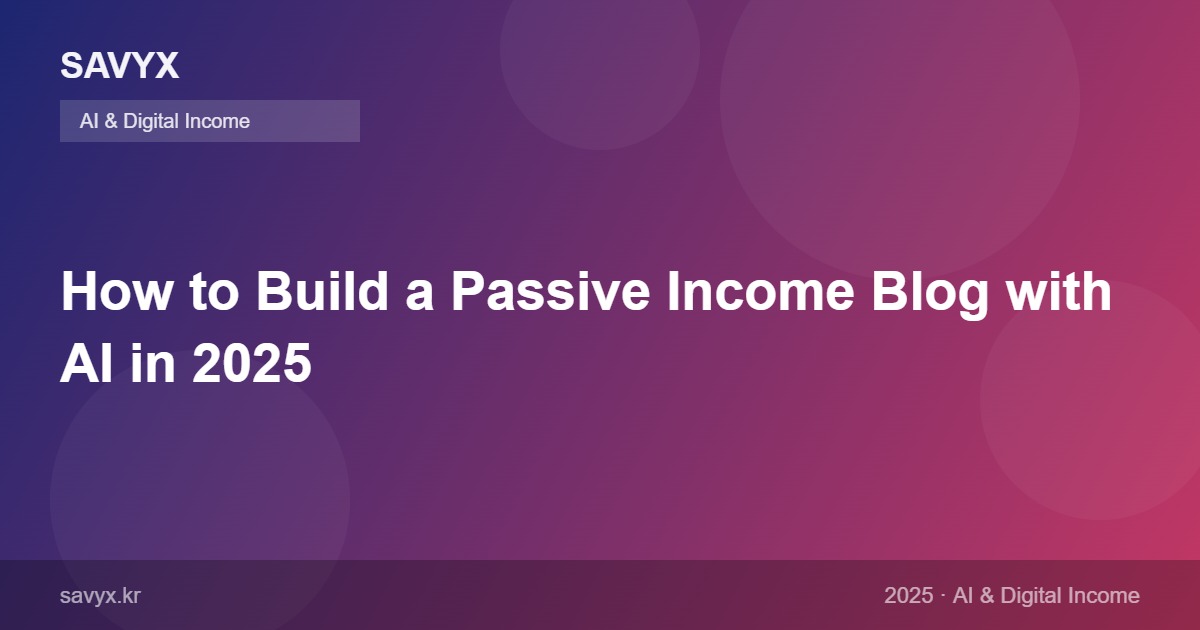 How to Build a Passive Income Blog with AI in 2025