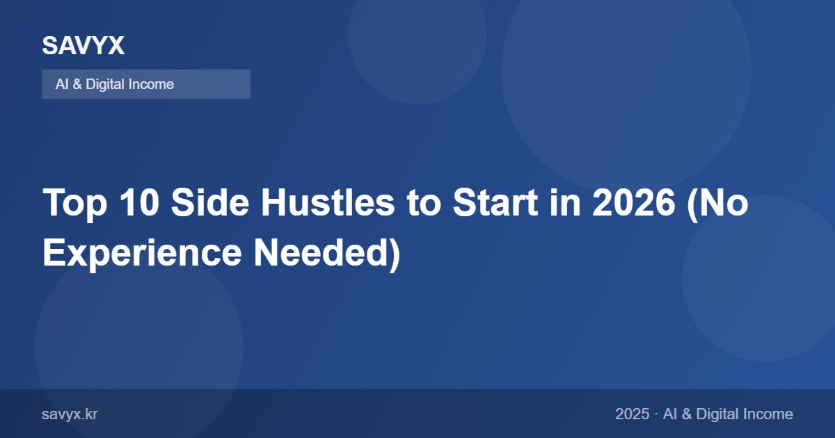 Top 10 Side Hustles to Start in 2026 (No Experience Needed)
