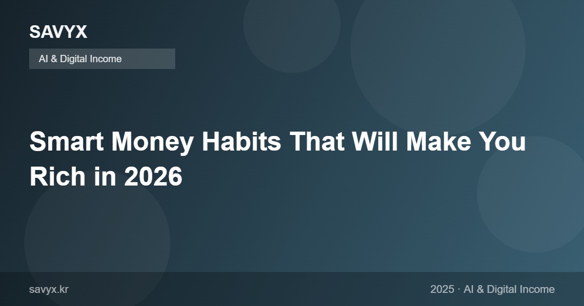 Smart Money Habits That Will Make You Rich in 2026