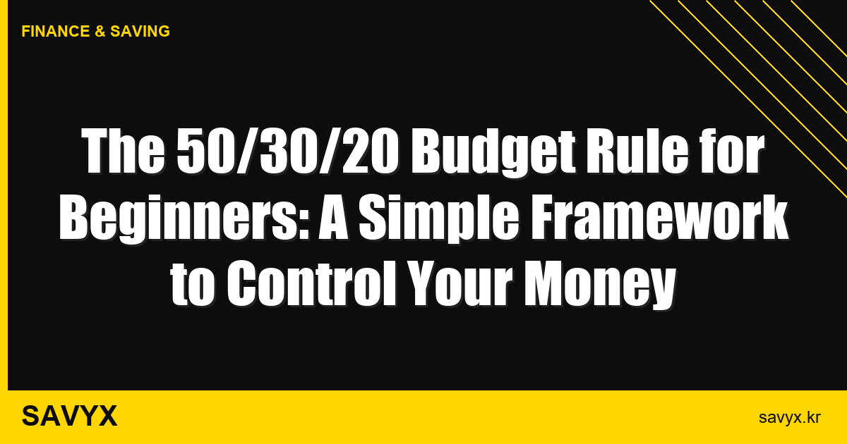 The 50/30/20 Budget Rule for Beginners: A Simple Framework to Control Your Money