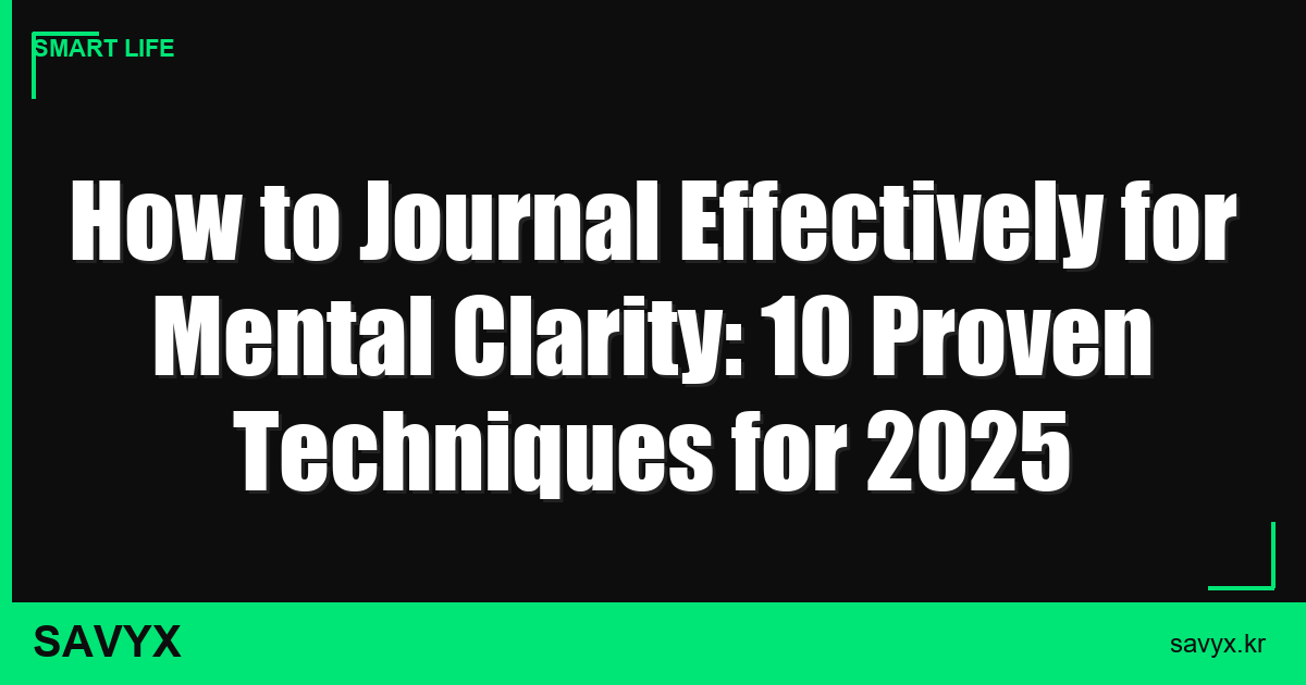 How to Journal Effectively for Mental Clarity: 10 Proven Techniques for 2025