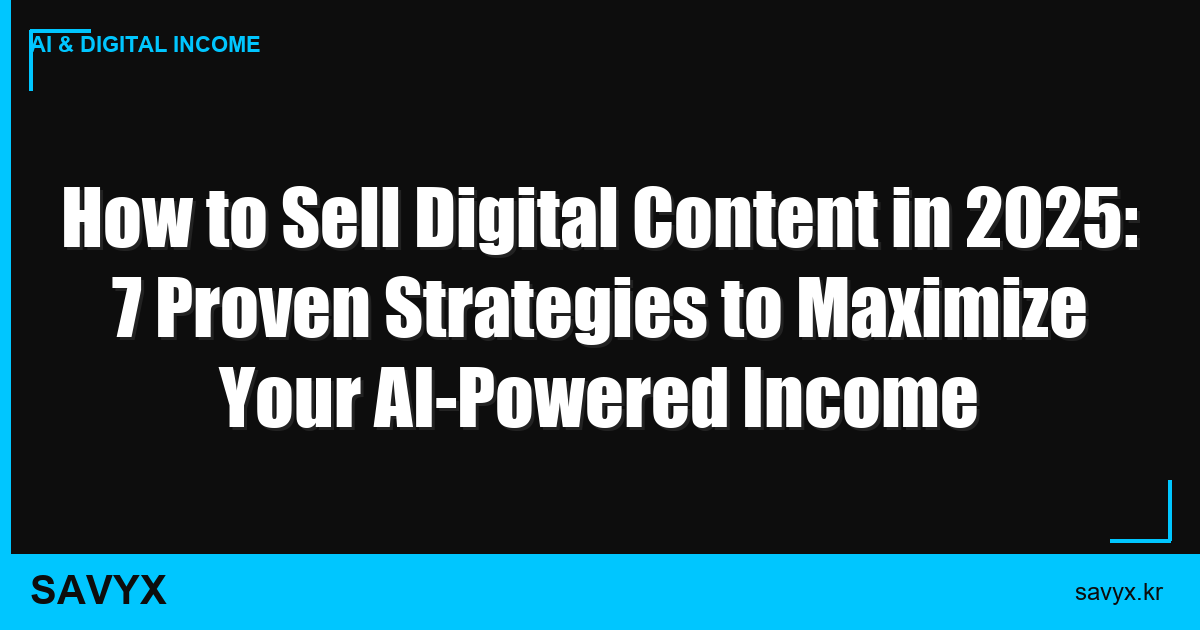 How to Sell Digital Content in 2025: 7 Proven Strategies to Maximize Your AI-Powered Income