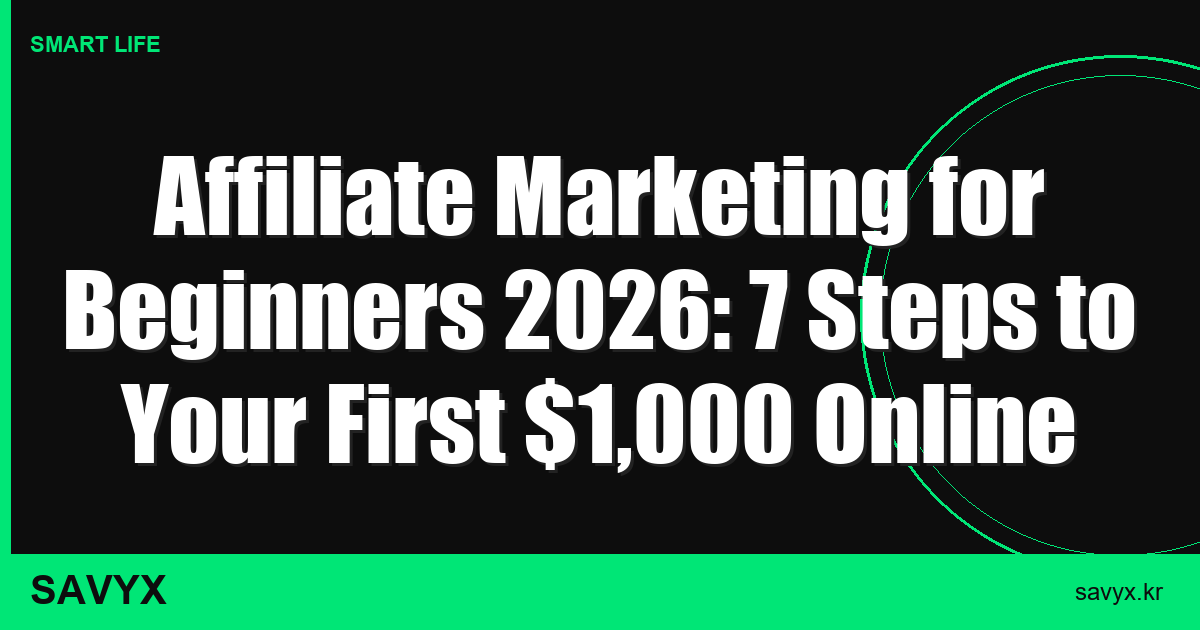 Affiliate Marketing for Beginners 2026: 7 Steps to Your First $1,000 Online