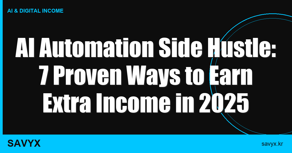 AI Automation Side Hustle: 7 Proven Ways to Earn Extra Income in 2025