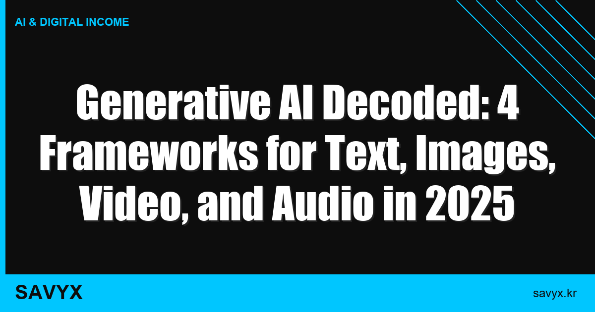Generative AI Decoded: 4 Frameworks for Text, Images, Video, and Audio in 2025