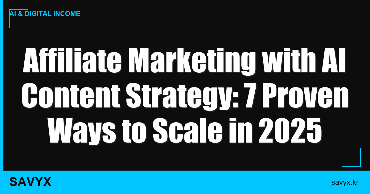 Affiliate Marketing with AI Content Strategy: 7 Proven Ways to Scale in 2025