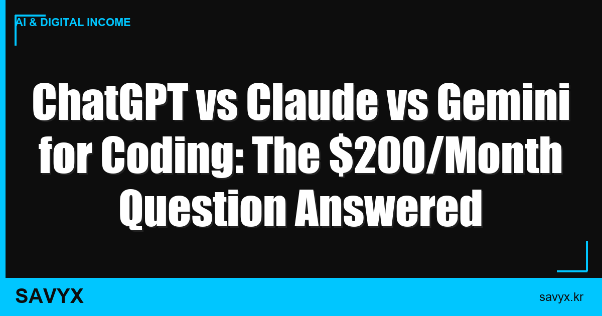 ChatGPT vs Claude vs Gemini for Coding: The $200/Month Question Answered