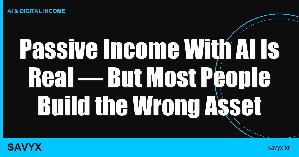 Passive Income With AI Is Real — But Most People Build the Wrong Asset