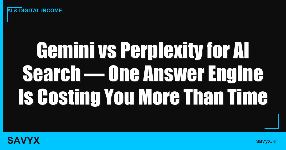 Gemini vs Perplexity for AI Search — One Answer Engine Is Costing You More Than Time