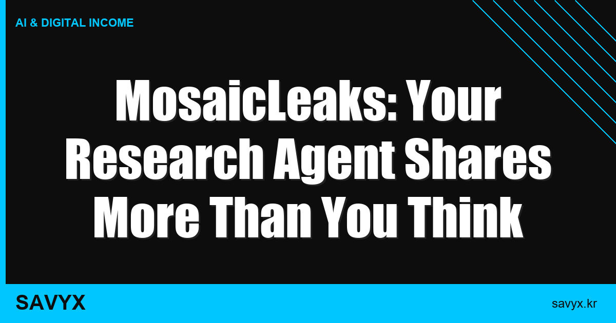 MosaicLeaks: Your Research Agent Shares More Than You Think