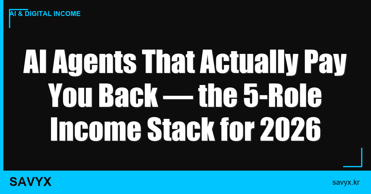 AI Agents That Actually Pay You Back — the 5-Role Income Stack for 2026