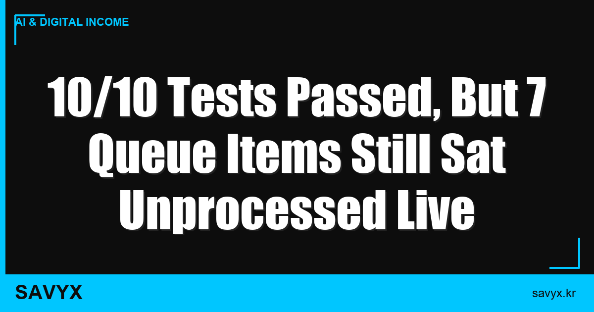 10/10 Tests Passed, But 7 Queue Items Still Sat Unprocessed Live