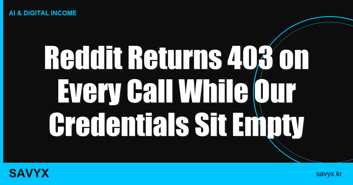 Reddit Returns 403 on Every Call While Our Credentials Sit Empty