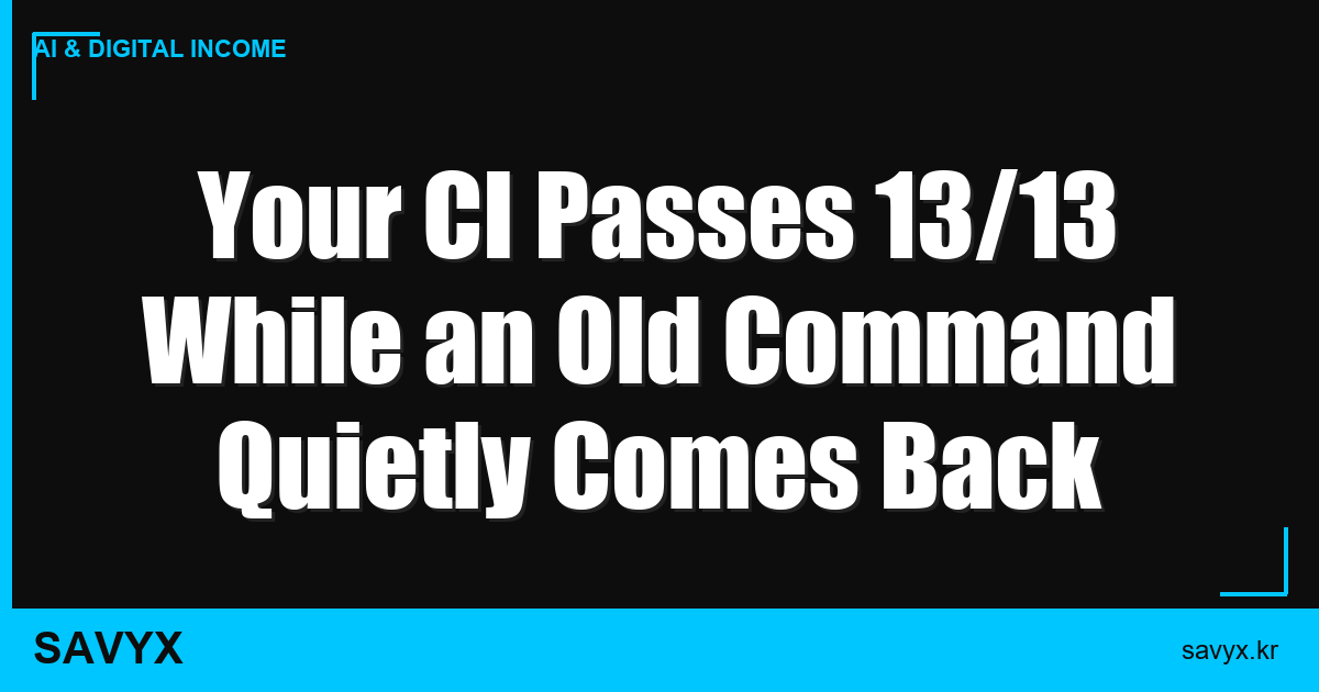 Your CI Passes 13/13 While an Old Command Quietly Comes Back