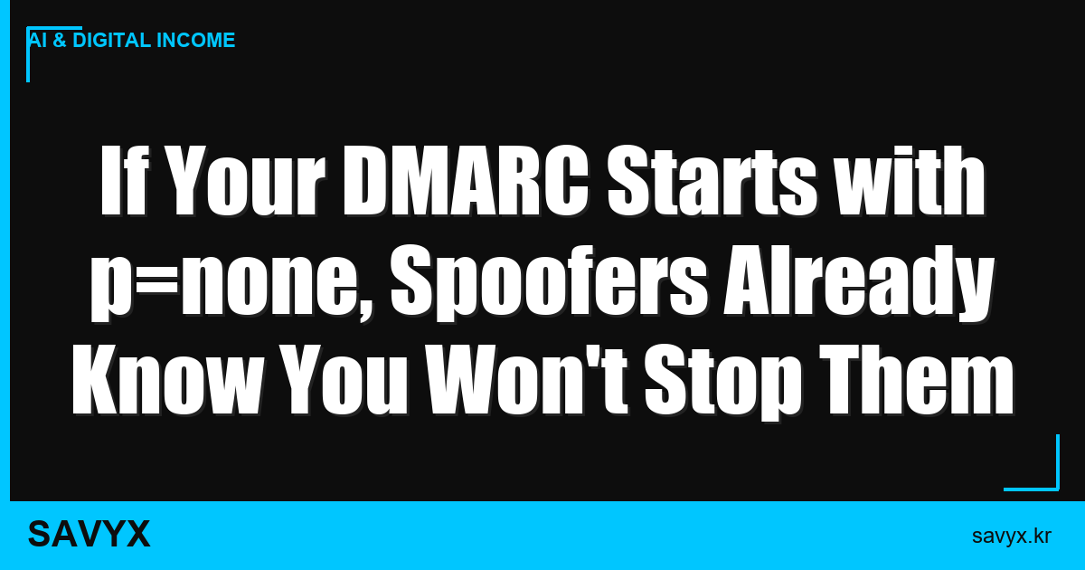 If Your DMARC Starts with p=none, Spoofers Already Know You Won’t Stop Them